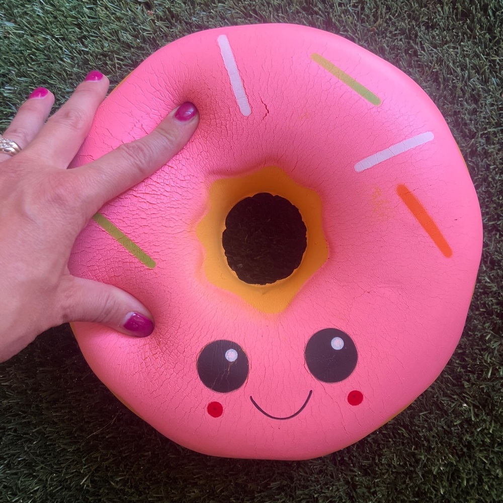 Dave & Buster’s Slow Foam, Jumbo Squishy Pink Donut w/ Sprinkles and Happy Face